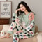 Fall Winter Womens Cartoon Pajama Set Long Sleeve Top And Pants Cozy Sleepwear Loungewear 5
