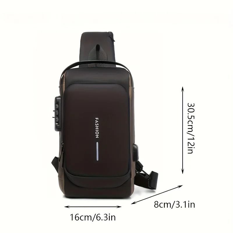 Mens Oxford Fabric Anti Theft Chest Bag Motorcycle Sling Shoulder Pack 2