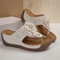 Womens Floral Platform Flip Flops Lightweight Vintage Wedge Sandals 9