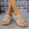 Womens Summer Wedge Platform Slip On Open Toe Sandals 4