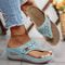 Womens Summer Wedge Platform Slip On Open Toe Sandals 9