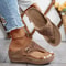 Womens Summer Wedge Platform Slip On Open Toe Sandals 10