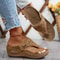 Womens Summer Wedge Platform Slip On Open Toe Sandals 12