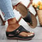 Womens Summer Wedge Platform Slip On Open Toe Sandals 7