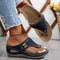 Womens Summer Wedge Platform Slip On Open Toe Sandals 8