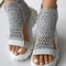 Braided Knit Elastic Platform Sandals With Back Zipper 6