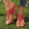 Woman Leather Non Slip Soft Platform Flip Flops Summer Wedge Sandal With Heel Orthopedic 11