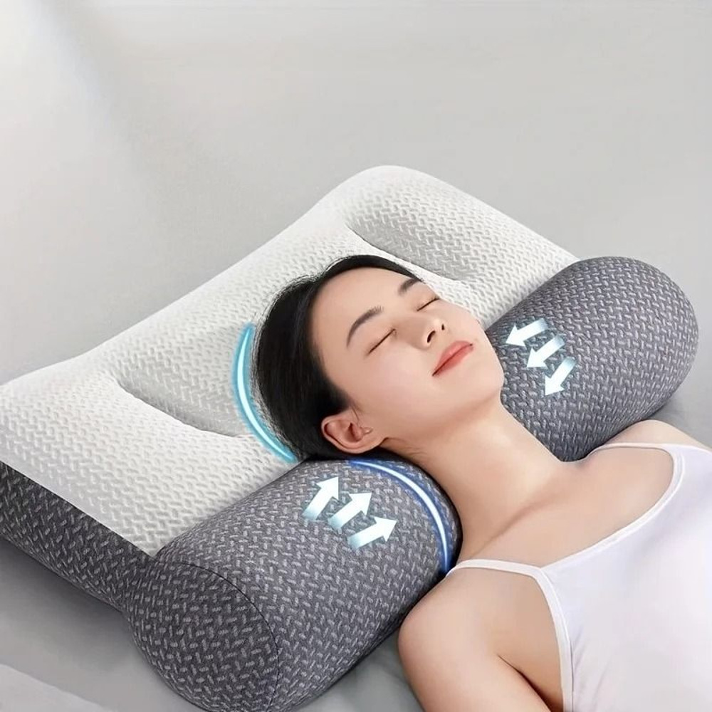 Breathable Knitted Neck Support Pillow Suitable For All Seasons Soft Sleep Traction Pillow 0