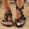 Fashionable Fairy Style Flower Flat Sandals Comfortable Versatile Footwear 1