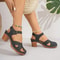 Closed Toe Chunky Heel Ankle Strap Platform Sandals Plus Size Anti Slip Summer Footwear 5