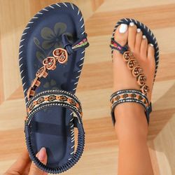 women soft bottom low heel flat sandals casual summer beach footwear