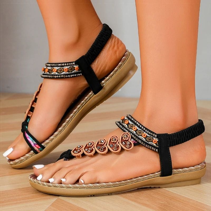 Women Soft Bottom Low Heel Flat Sandals Casual Summer Beach Footwear 3