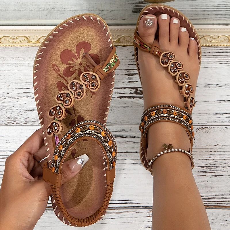 Women Soft Bottom Low Heel Flat Sandals Casual Summer Beach Footwear 19