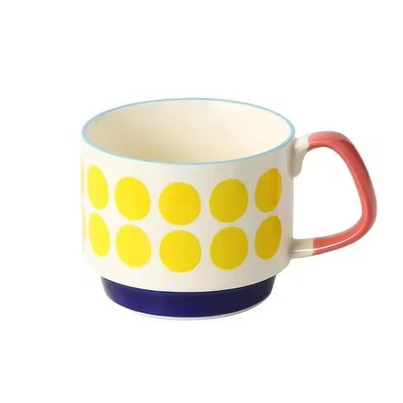 Japanese Flower Retro Ceramic Mug Set 300ml Stylish Drinkware 7