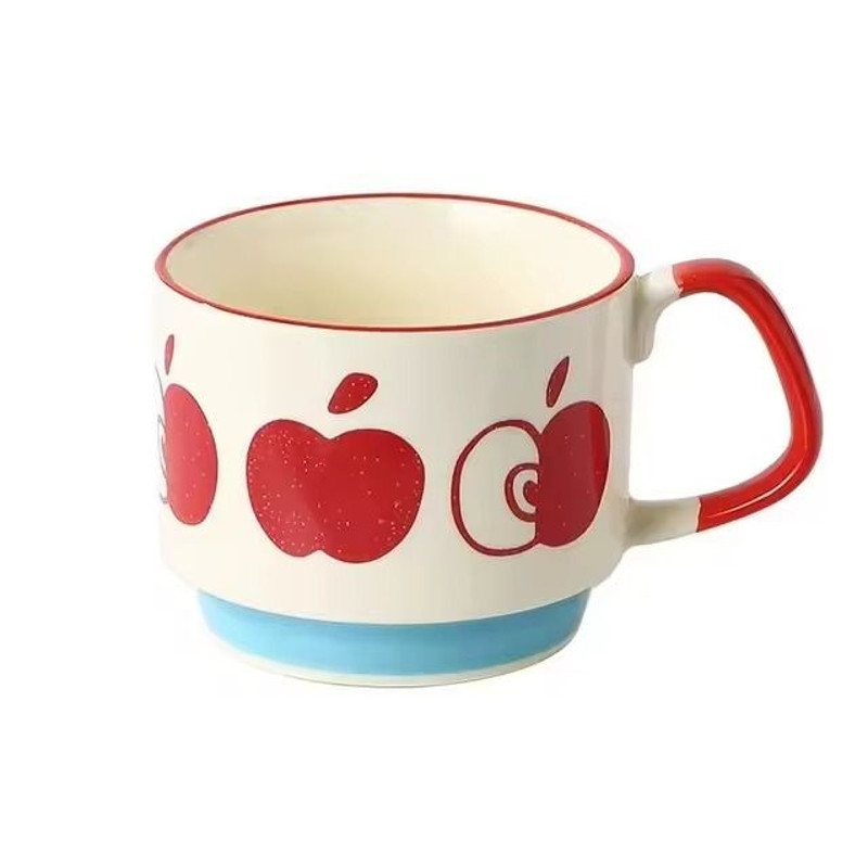 Japanese Flower Retro Ceramic Mug Set 300ml Stylish Drinkware 8