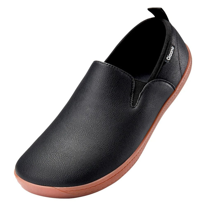 Oiaano Wide Toe Leather Slip On Loafers Men Minimalist Driving Office Shoes 3