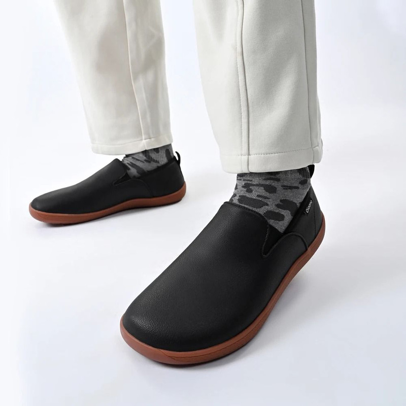 Oiaano Wide Toe Leather Slip On Loafers Men Minimalist Driving Office Shoes 4