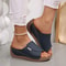 Women Casual Low Heel Peep Toe Wedge Sandals Summer Fashion Footwear 3