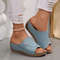 Women Casual Low Heel Peep Toe Wedge Sandals Summer Fashion Footwear 4