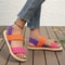 Women Multicolor Elastic Flat Sandals Casual Anti Slip Wear Resistant 1
