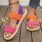 Women Multicolor Elastic Flat Sandals Casual Anti Slip Wear Resistant 2