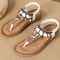 Women Beaded String Flat Sandals Casual Elastic Flip Flops Summer 5