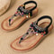 Women Beaded String Flat Sandals Casual Elastic Flip Flops Summer 6