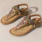 Women Beaded String Flat Sandals Casual Elastic Flip Flops Summer 7