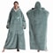 Extra Long Wearable Hooded Blanket With Sleeves Cozy Flannel Winter Throw 13