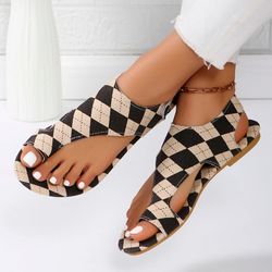women clip toe flat sandals casual beach flip flops