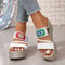 Women Ethnic Woven Wedge Slip On Sandals 0