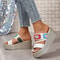 Women Ethnic Woven Wedge Slip On Sandals 1