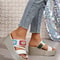 Women Ethnic Woven Wedge Slip On Sandals 2