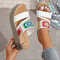 Women Ethnic Woven Wedge Slip On Sandals 6