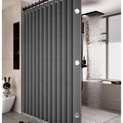 bathroom folding linen shower curtain with magnets waterproof