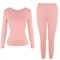 Women Thermal Underwear Set Warm Pajamas Top And Leggings 9
