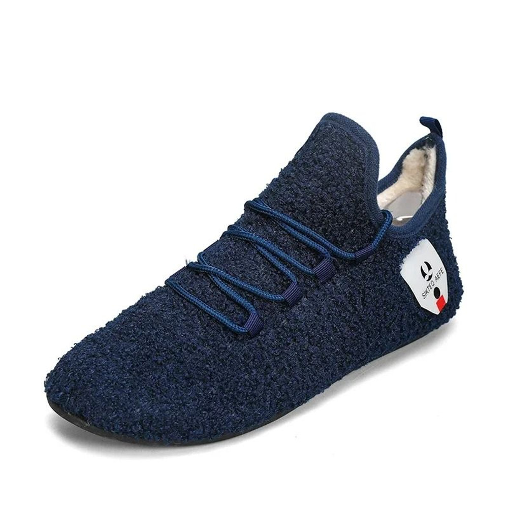 Mens Winter Cotton Warm Lace Up Plush Slippers 10