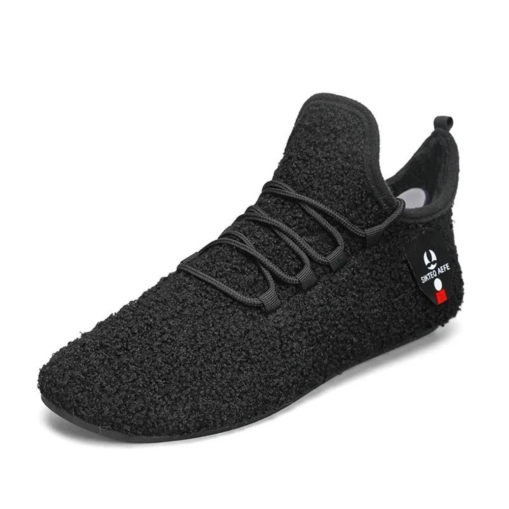 Mens Winter Cotton Warm Lace Up Plush Slippers 7