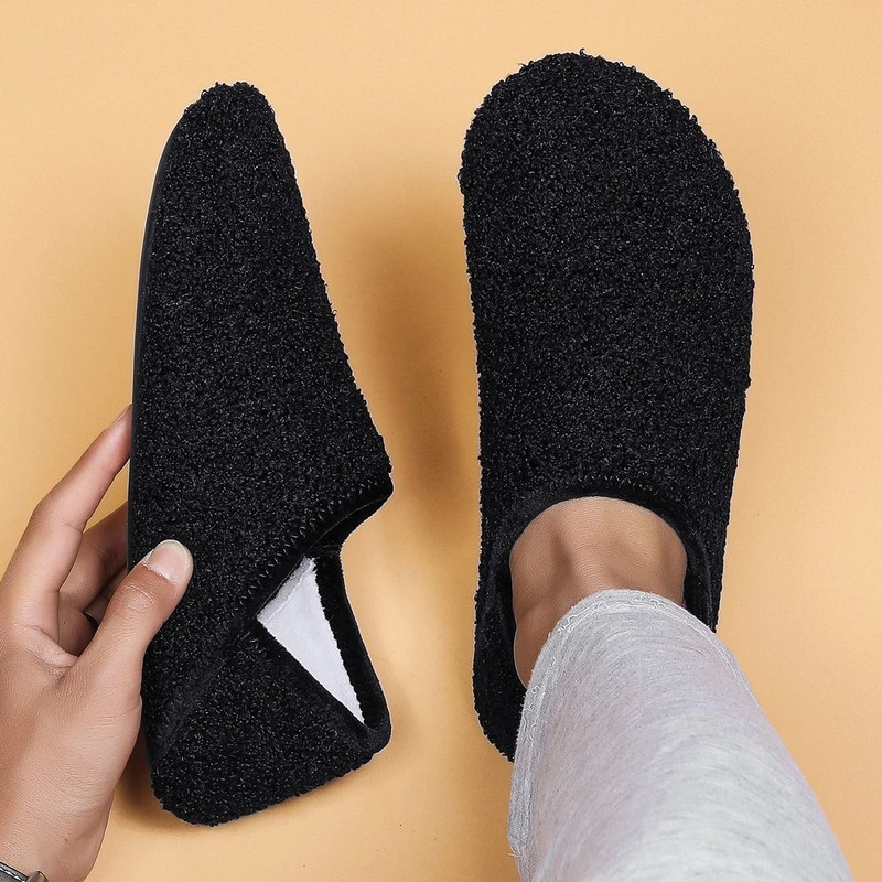 Mens Lightweight Fleece Cotton Indoor Slippers 1