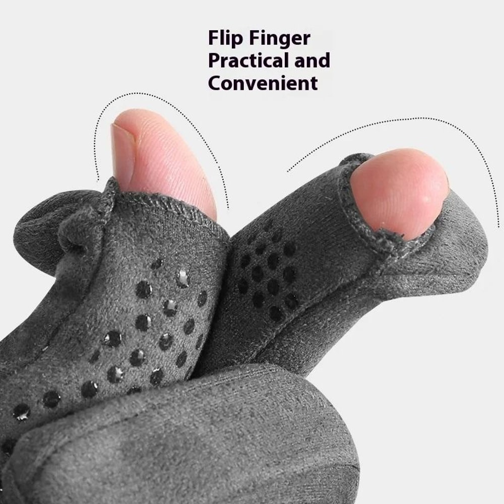 Mens Suede Fleece Touchscreen Cycling And Driving Gloves 3