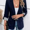Women Casual Button Up RolledSleeve Slim Blazer 5
