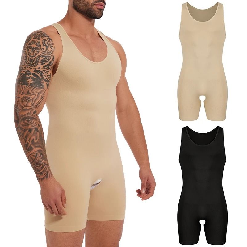 Mens Sleeveless Compression Bodysuit Shapewear Slimming Undershirt 0