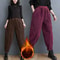 Womens Fleece Lined Corduroy Harem Winter Pants 0