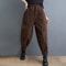 Womens Fleece Lined Corduroy Harem Winter Pants 1