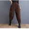 Womens Fleece Lined Corduroy Harem Winter Pants 3