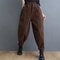 Womens Fleece Lined Corduroy Harem Winter Pants 12