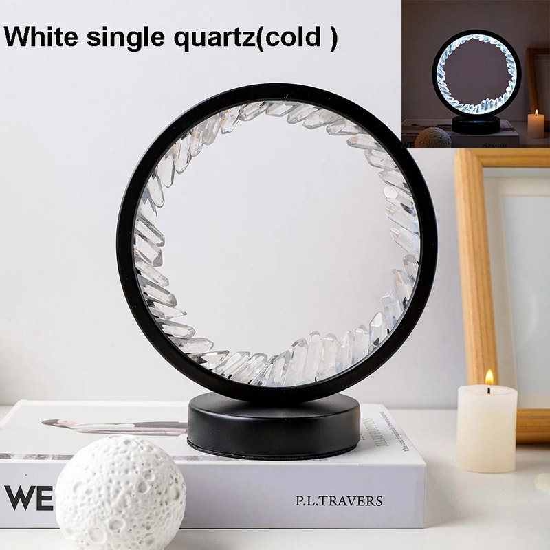 Amethyst Gemstone Crystal LED Round Lamp 12