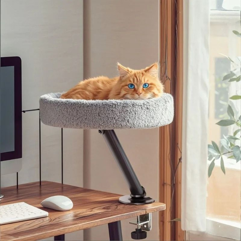 Adjustable Desktop Cat Bed With Soft Nest And Climbing Frame 2