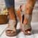 Women Plus Size Wedge Sandals Lightweight Breathable Beach Flats 4