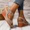 Women Plus Size Wedge Sandals Lightweight Breathable Beach Flats 5